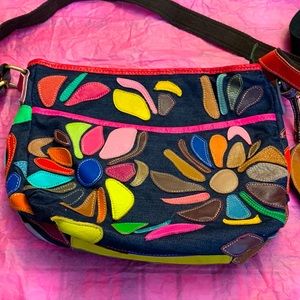 AmeriLeather denim/leather bag